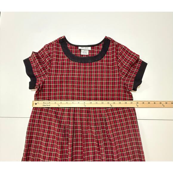 Amy Byer California Dress Red Black & Plaid with Black Trim Girls Size 16 (09) - Picture 8 of 9